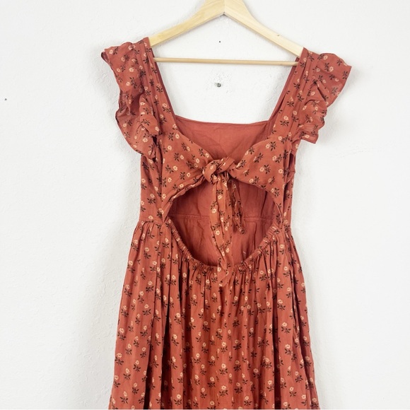Madewell Ruffle Strap Tiered Midi Dress Size Medium - Picture 6 of 8